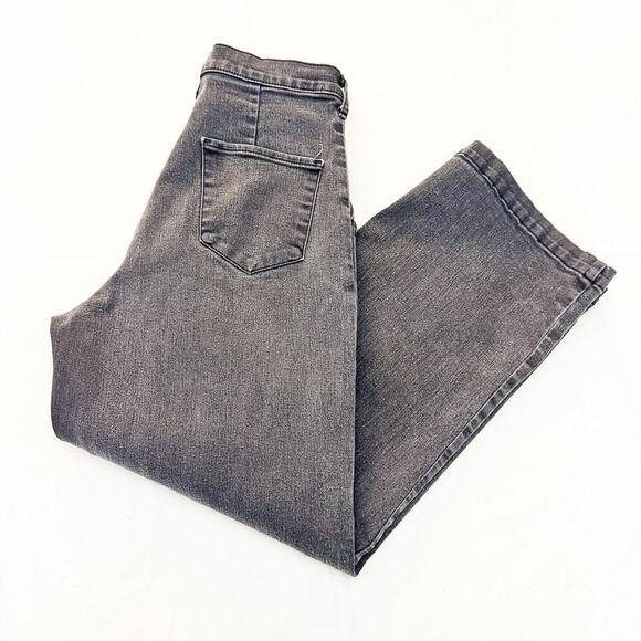 Okayama Denim Charcoal Wide Leg Black Wash Denim Jeans Size 24 - Picture 8 of 8